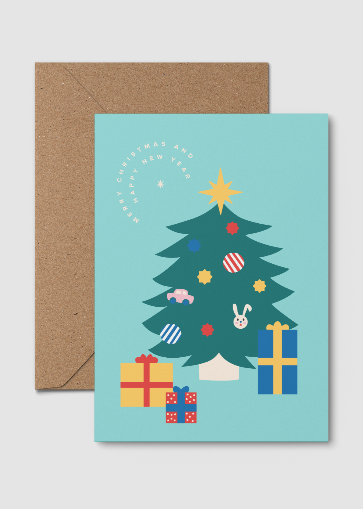 Merry Christmas & Happy New Year (Blue) | A6 Christmas Card