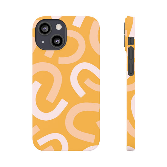 Abstract Retro Orange Print | Slim Phone Case