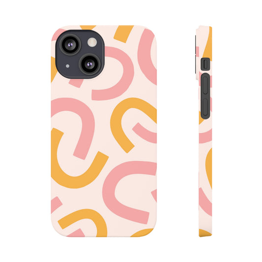 Abstract Retro Pink Print | Slim Phone Case