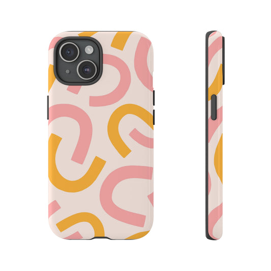 Abstract Retro Pink Print | Tough Phone Case