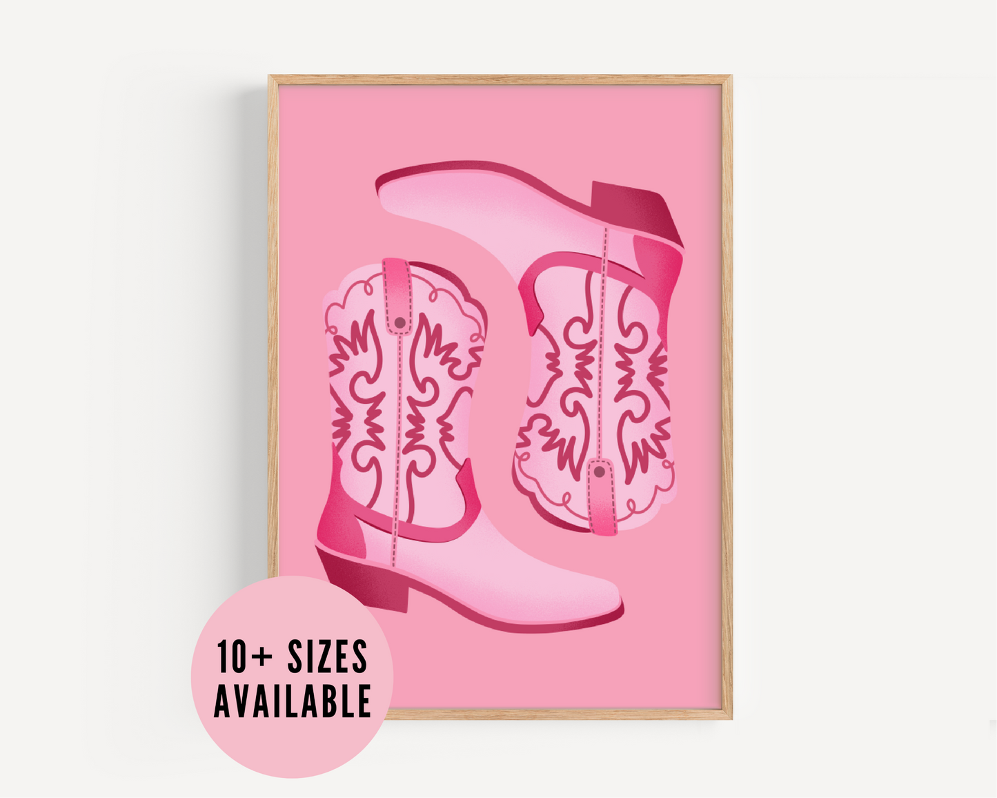 Pink Cowboy Boots - Wall Art