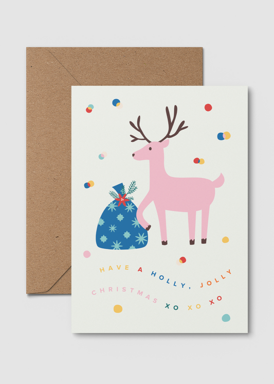 Jolly Reindeer | A6 Christmas Card