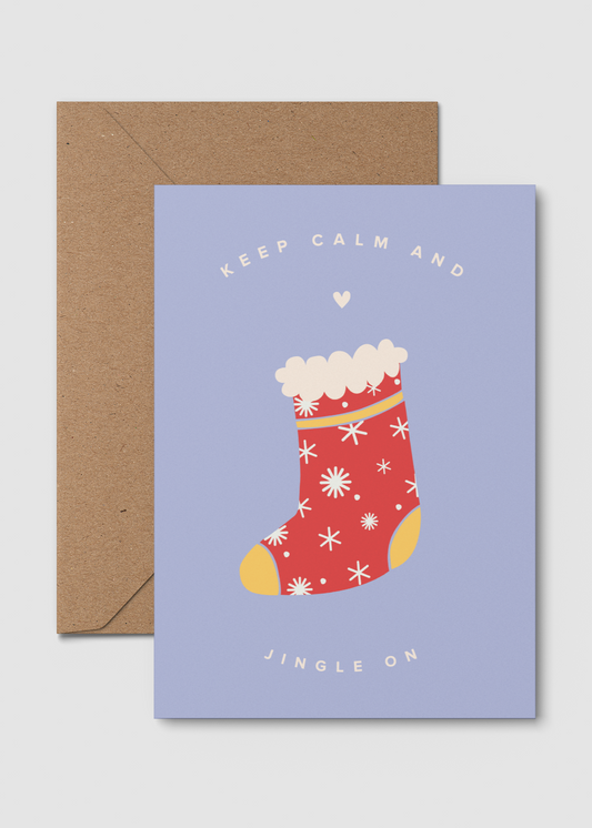 Red Stocking | A6 Christmas Card