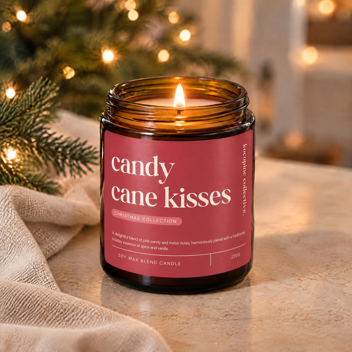 Candy Cane Kisses | Raspberry Candy Canes | 220g